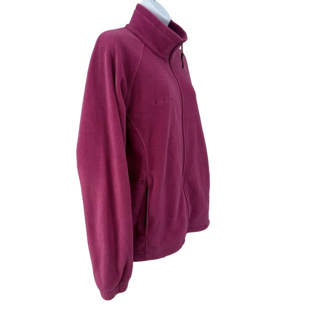 Columbia Pink Benton Springs Zip Up Fleece Jacket Womens L Relaxed Fit Collared - Picture 7 of 10